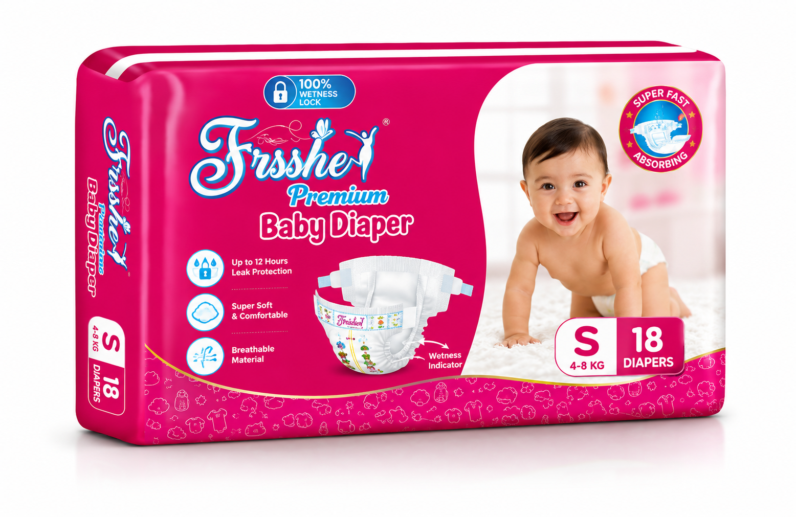 Frsshe Premium Baby Diaper (S)